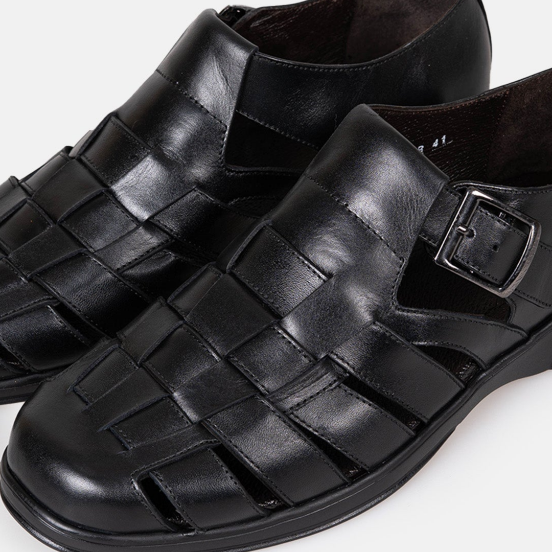 Volzak 5210 S Leather Sandal Black