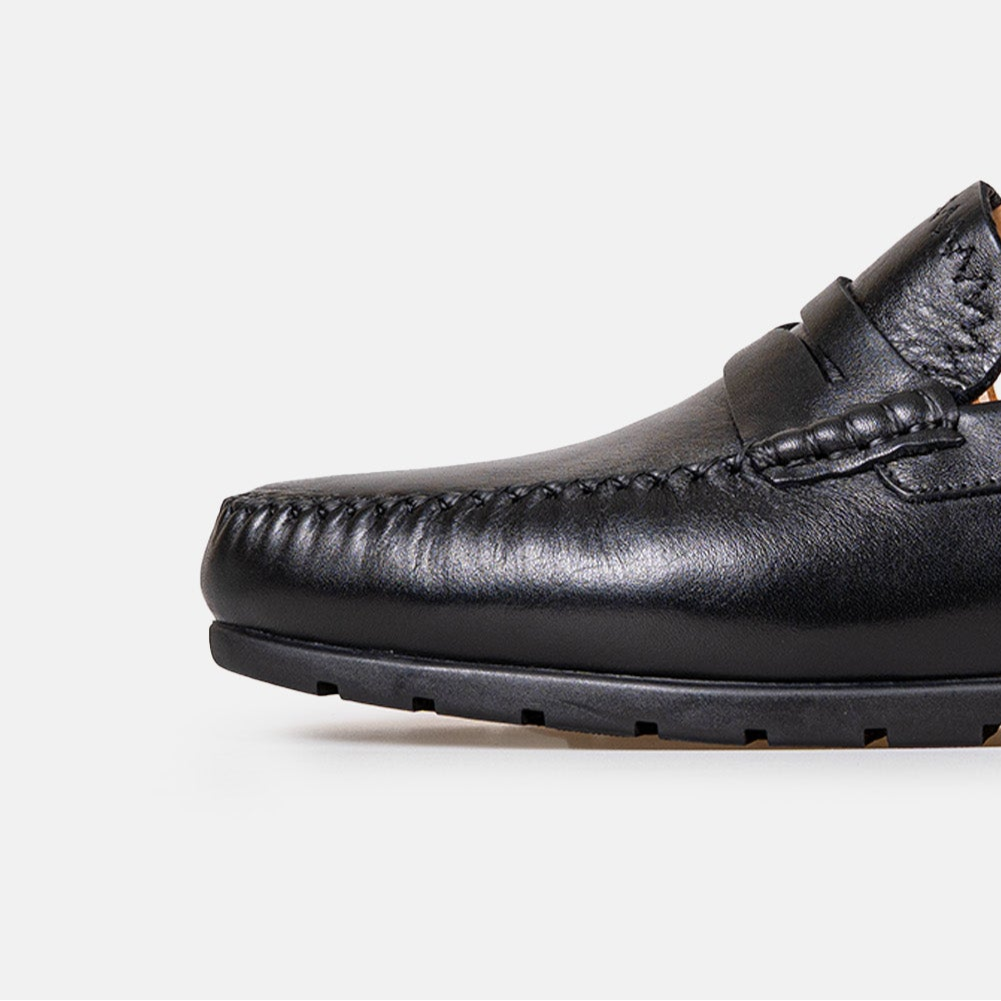 Volzak 0100 Mocassin en cuir Noir