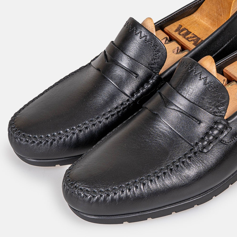 Volzak 0100 Mocassin en cuir Noir