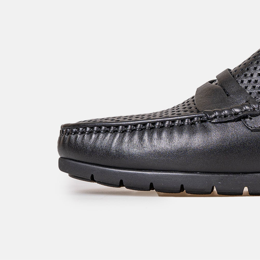 Volzak 050 Black Leather Moccasin
