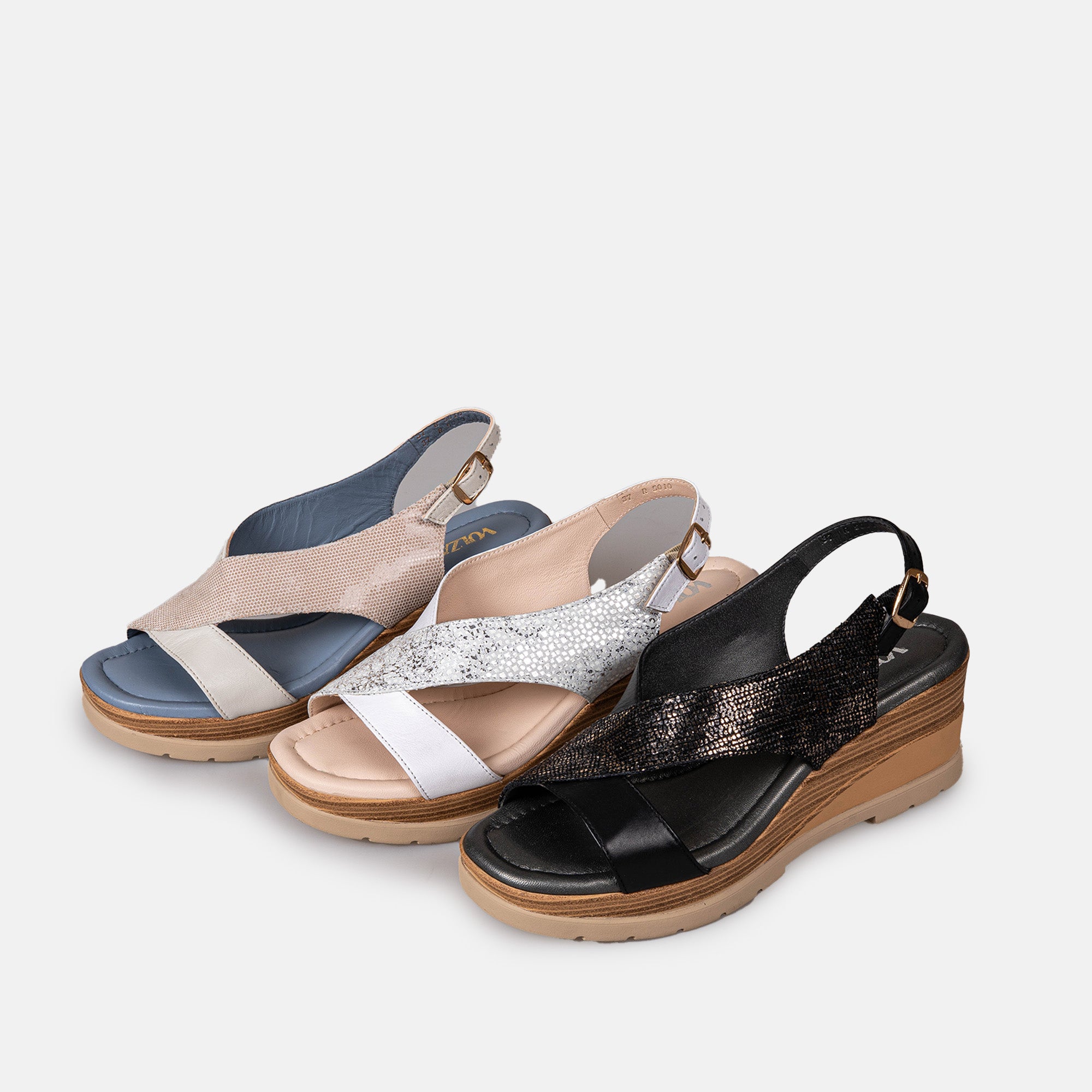 Volzak 5014 Sandale en cuir Beige