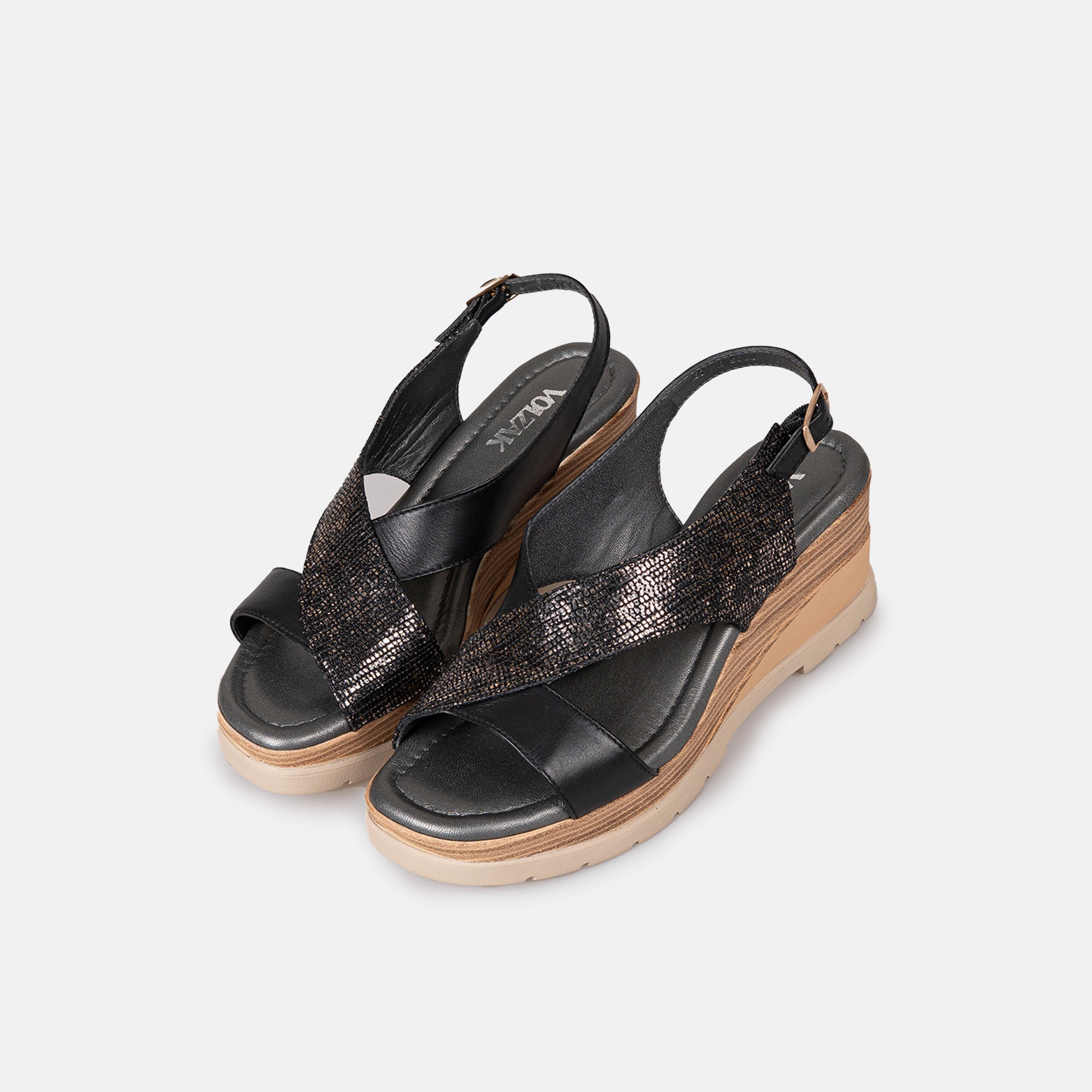 Volzak 5014 Sandale en cuir Noir