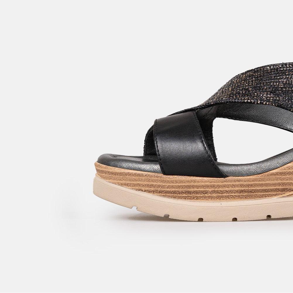 Volzak 5014 Sandale en cuir Noir