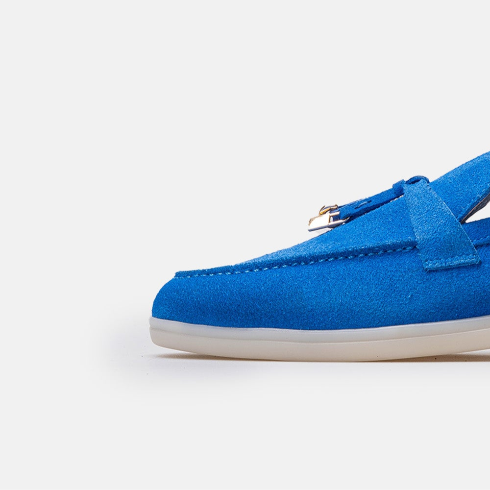 Volzak 32 mocassin en daim Bleu Roi