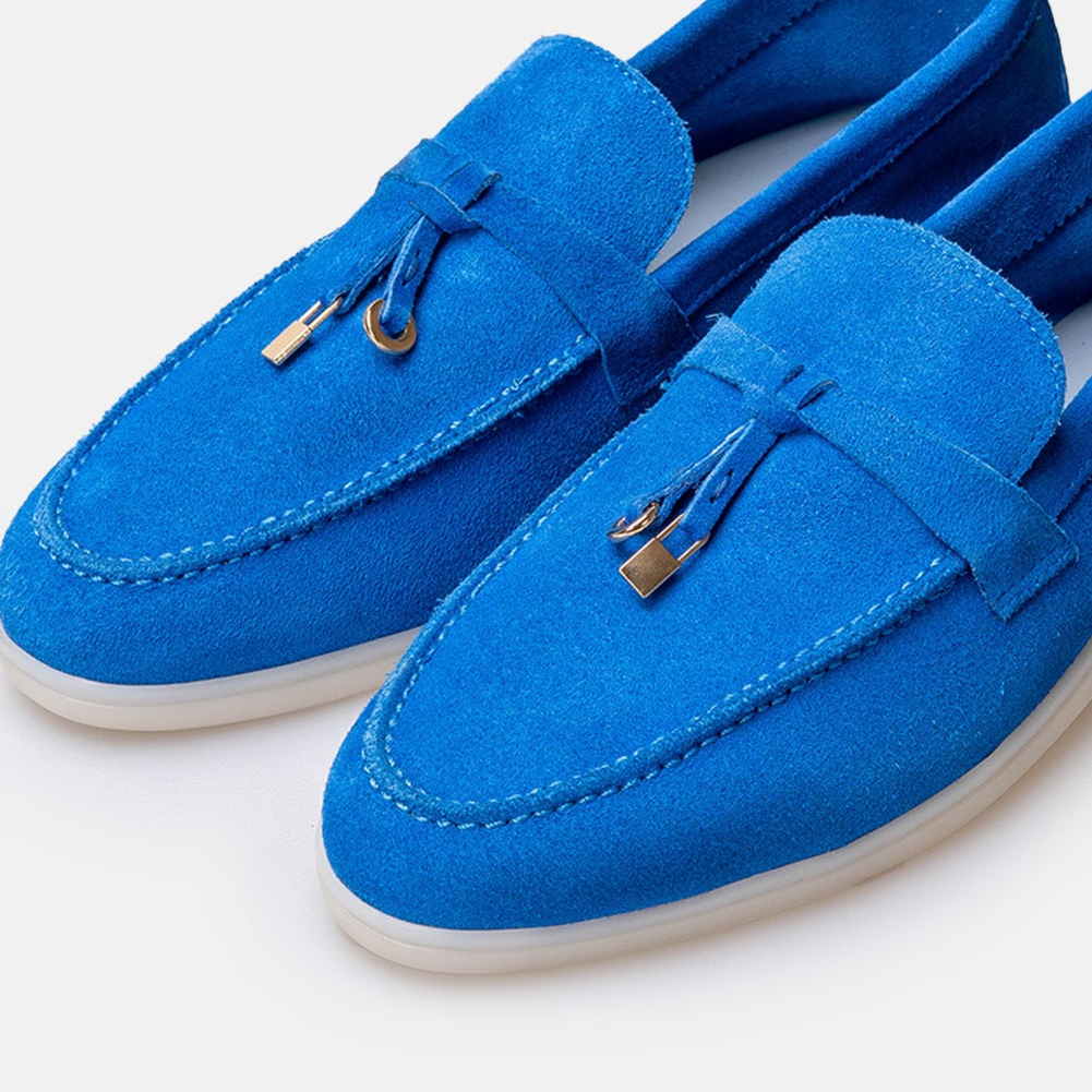 Volzak 32 mocassin en daim Bleu Roi