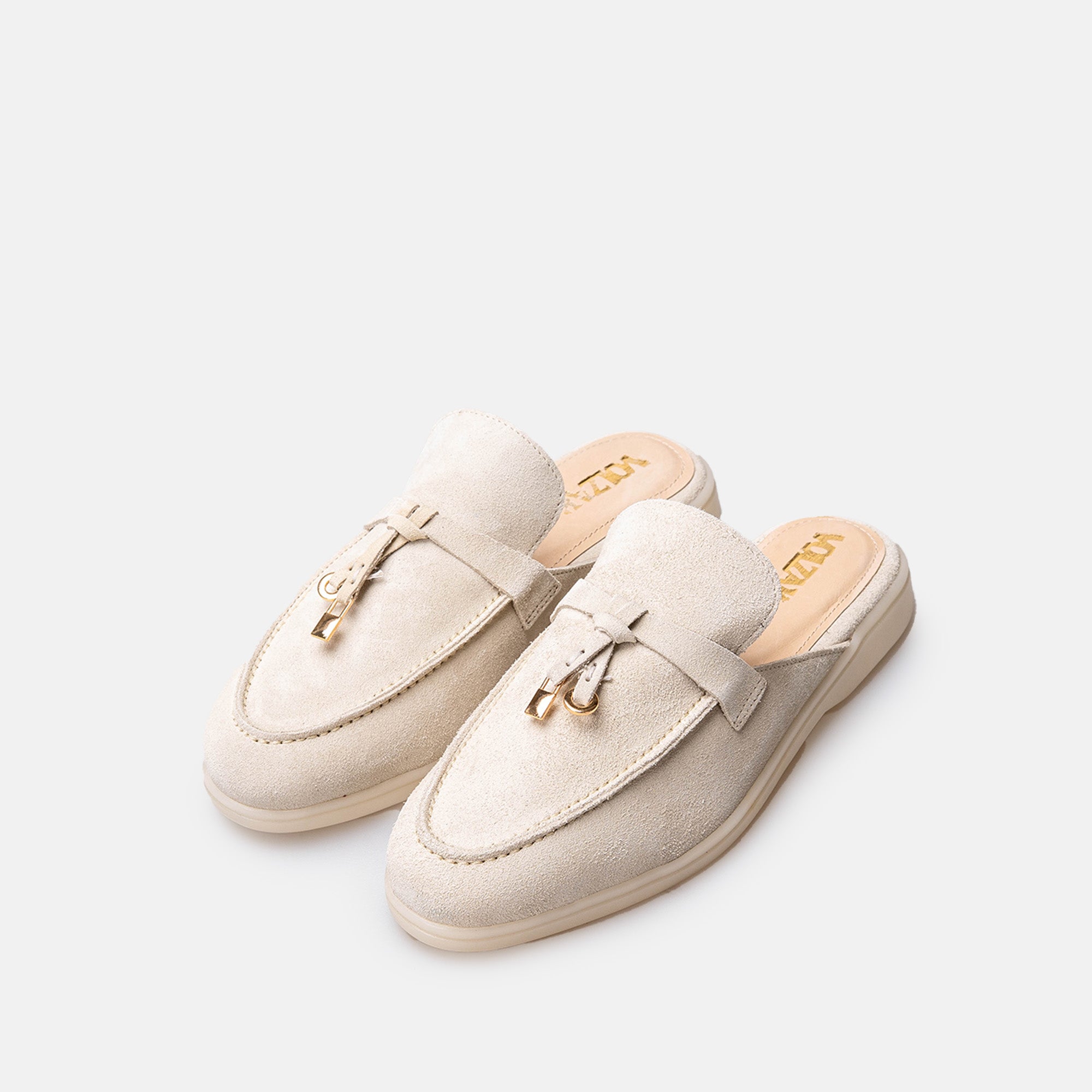 Volzak 0777 Off-White Suede Mule