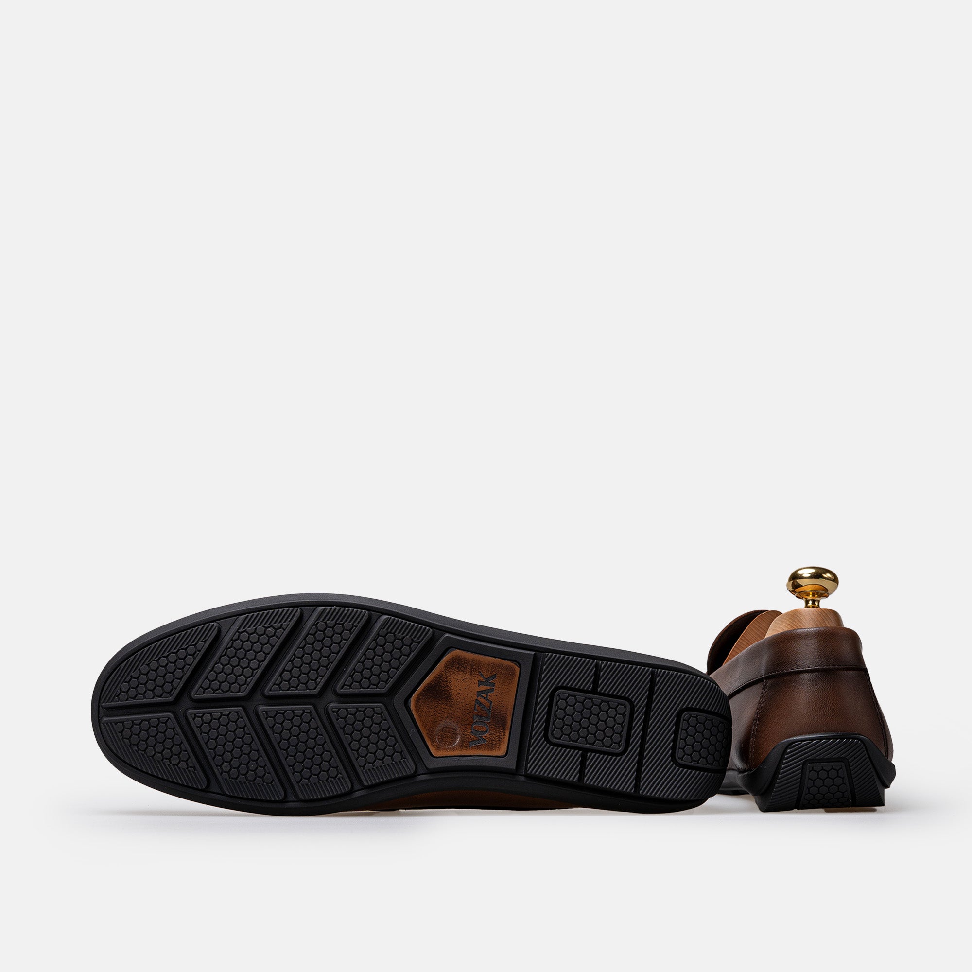 Volzak 5420 Mocassin en cuir Marron Vintage