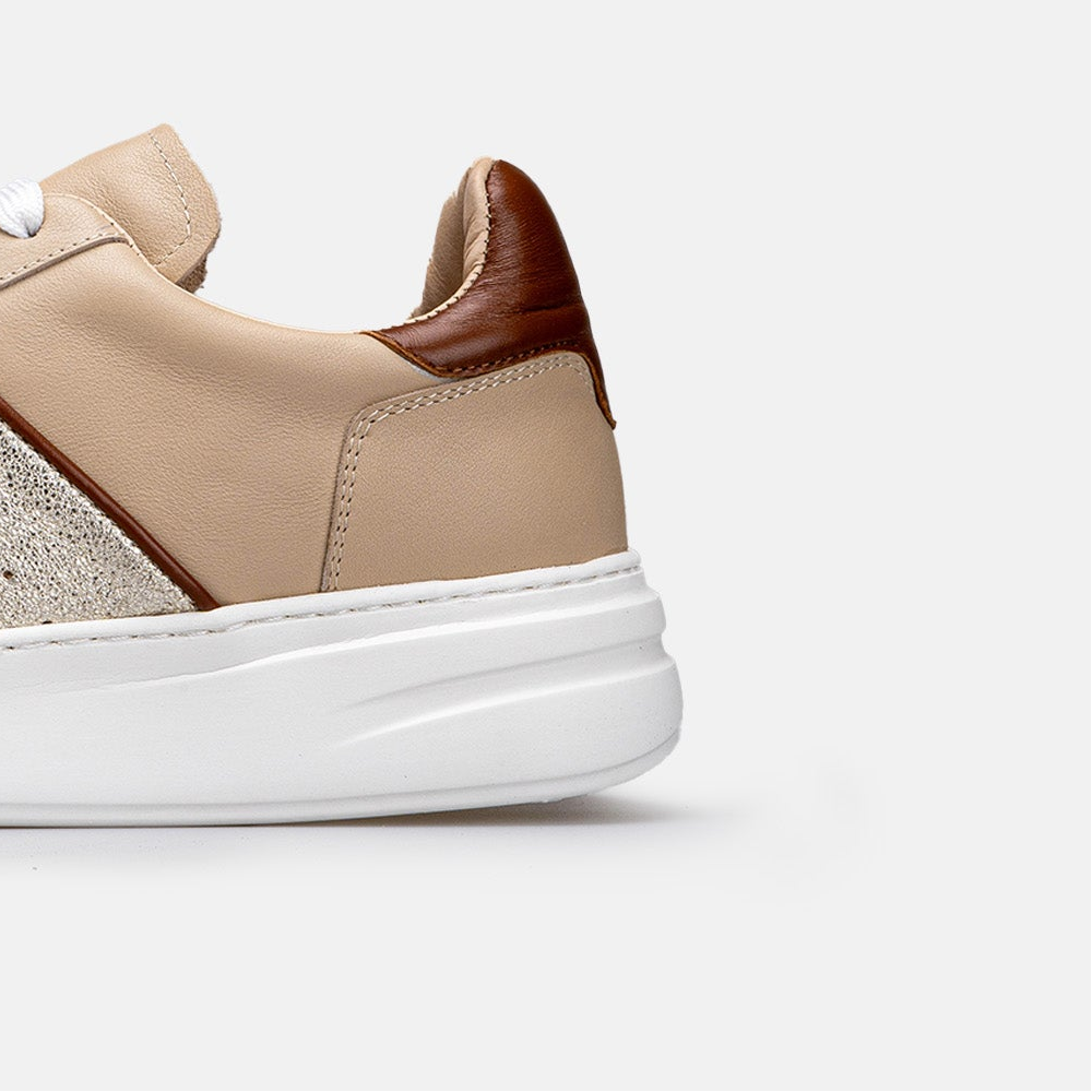 Volzak 1016 Basket en cuir Beige Camel