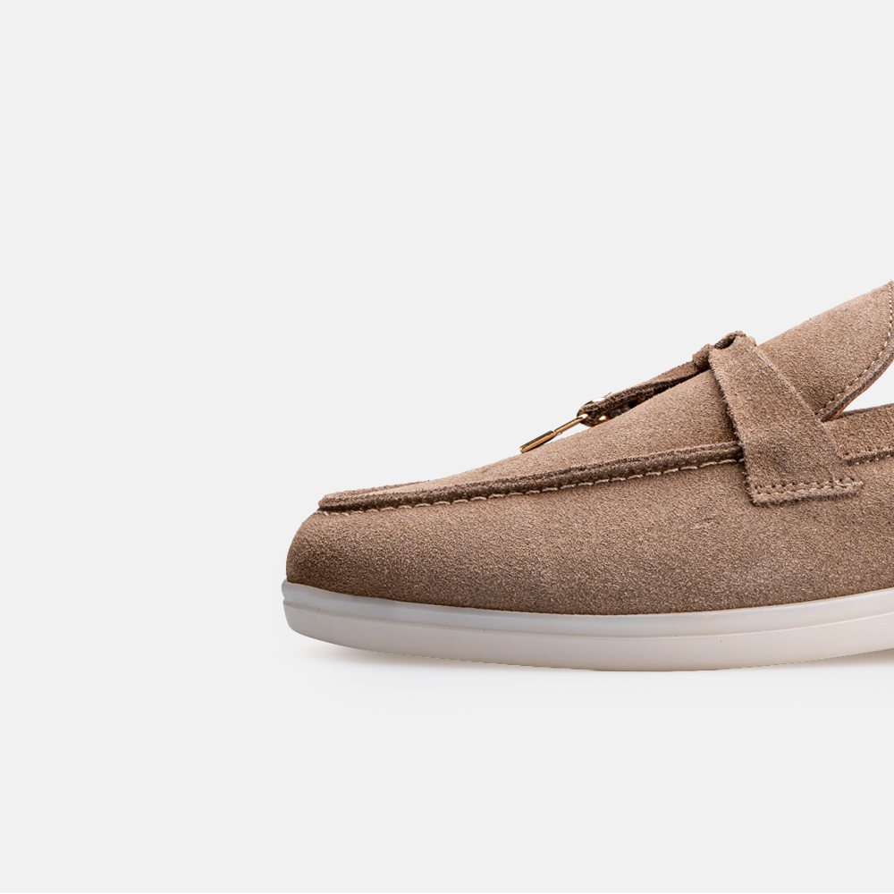 Volzak 32 s mocassin en daim Taupe