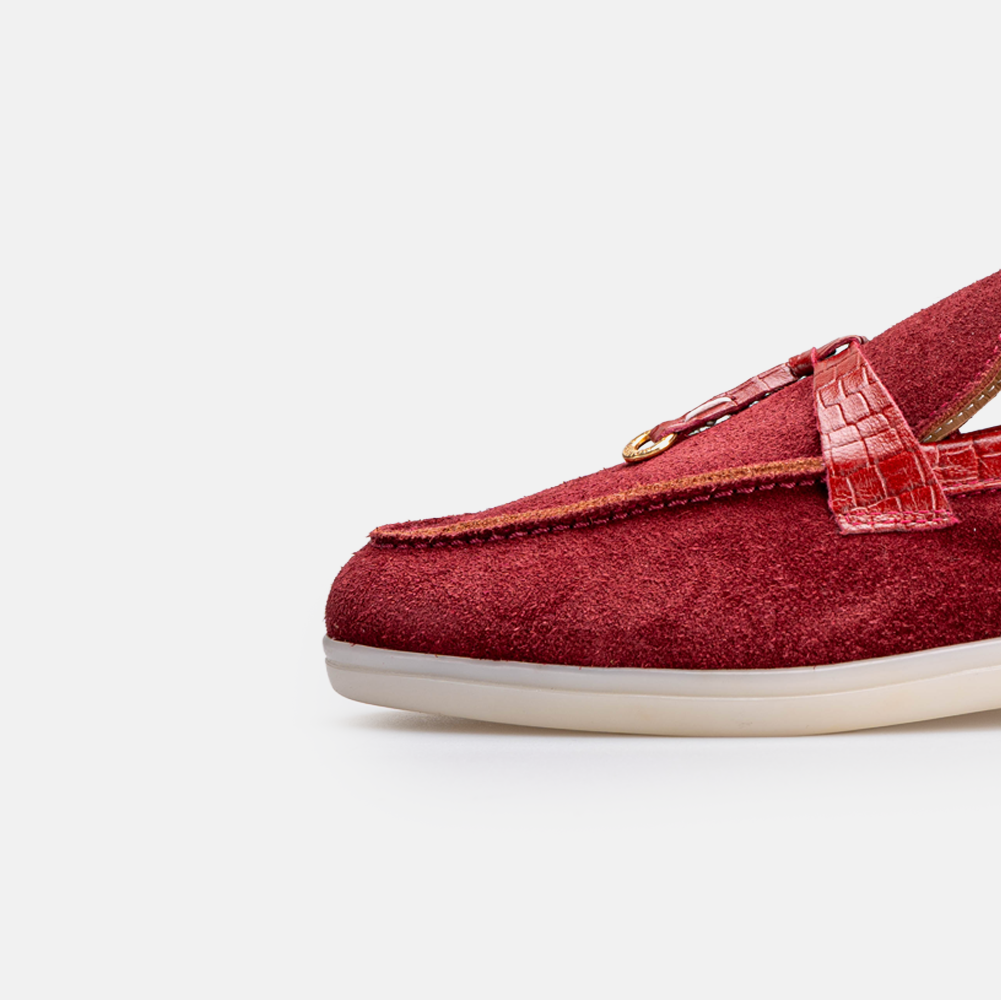 Volzak 32 s mocassin en daim Bordeaux