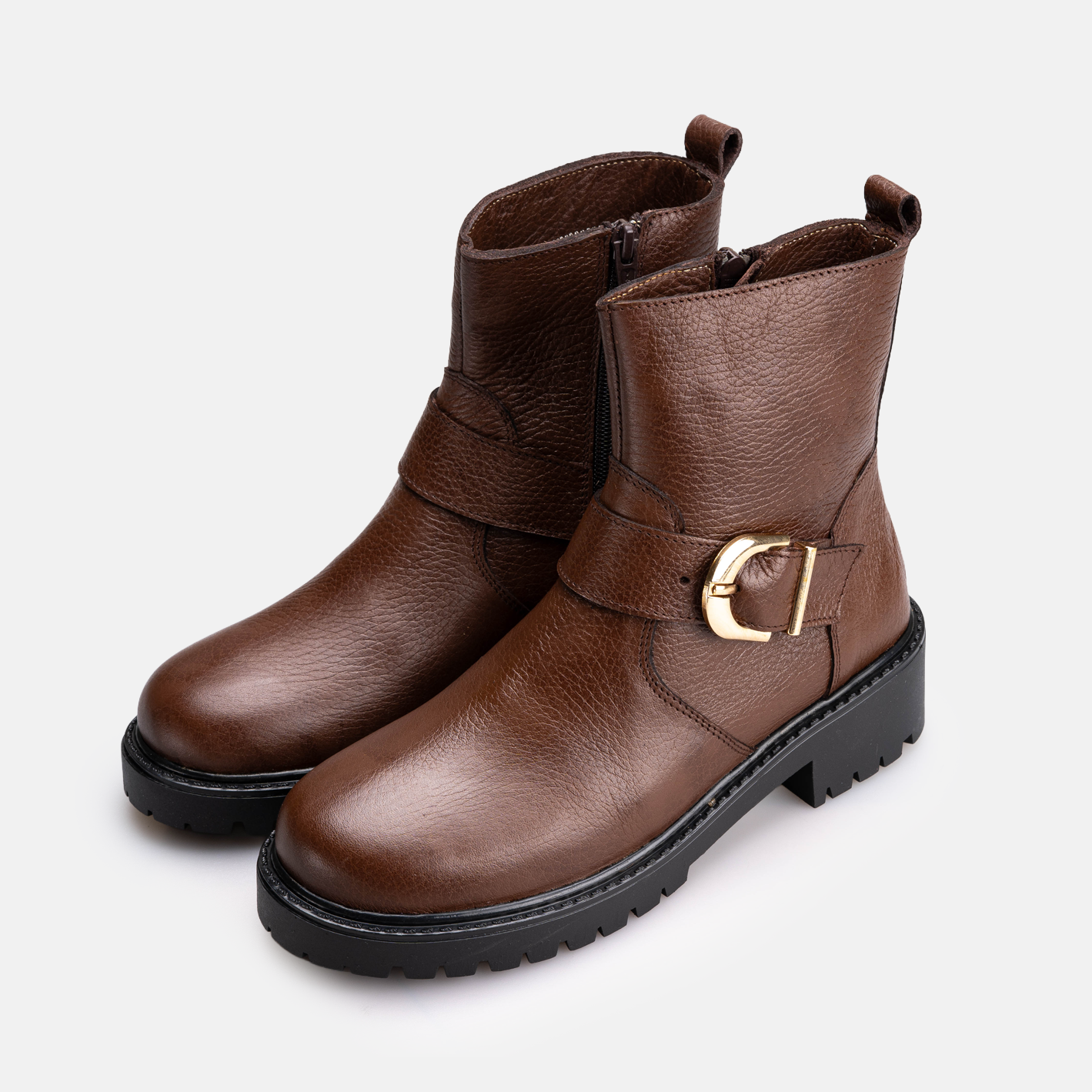 Volzak 1011 Bottine en cuir Marron Grainé