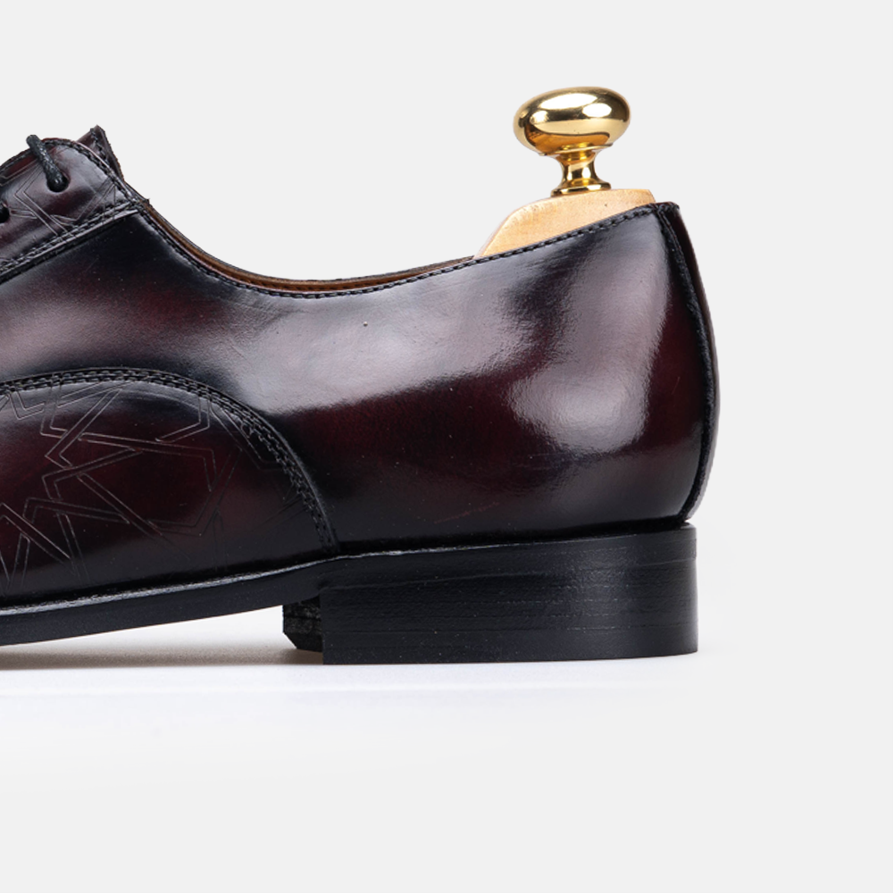 Volzak Zellige chaussure en cuir Bordeaux Démasquable