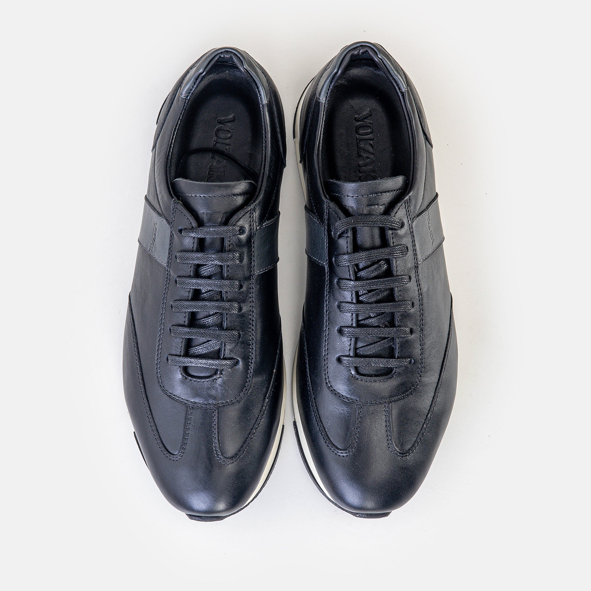 Volzak 6048 Basket en cuir Noir Gris