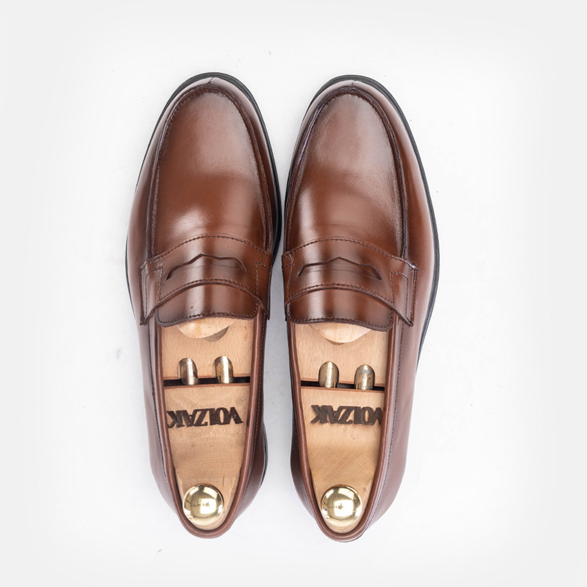 Volzak 5157 Camel Leather Penny Loafer