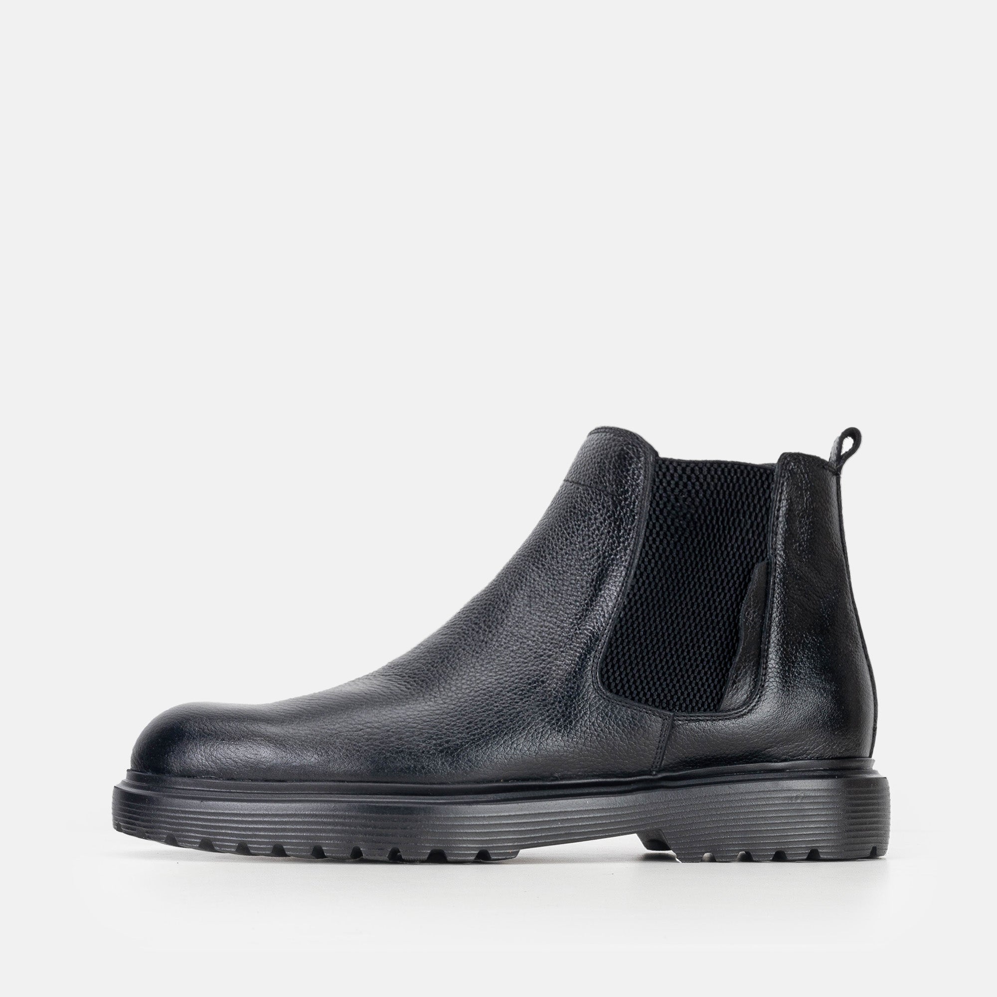 Volzak 5315 Black Grained Leather Ankle Boot