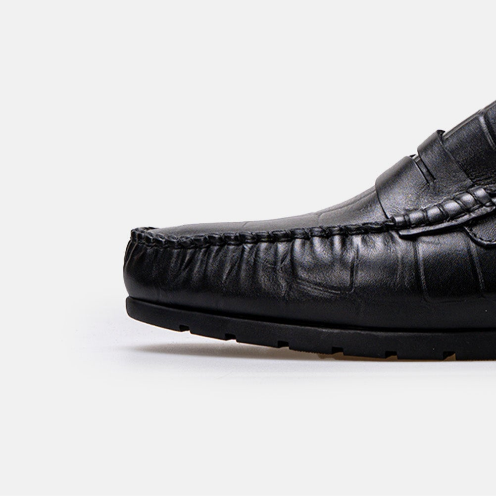 Volzak 048 Black Leather Moccasin