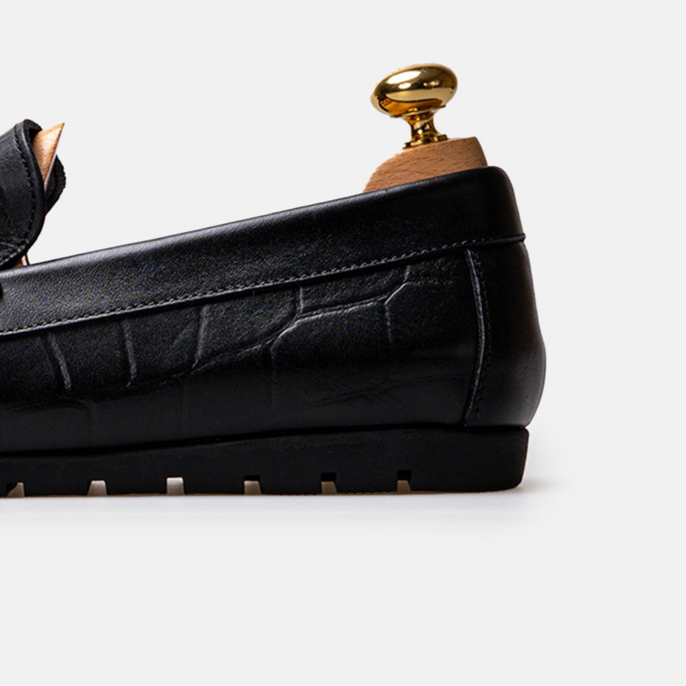 Volzak 048 Black Leather Moccasin