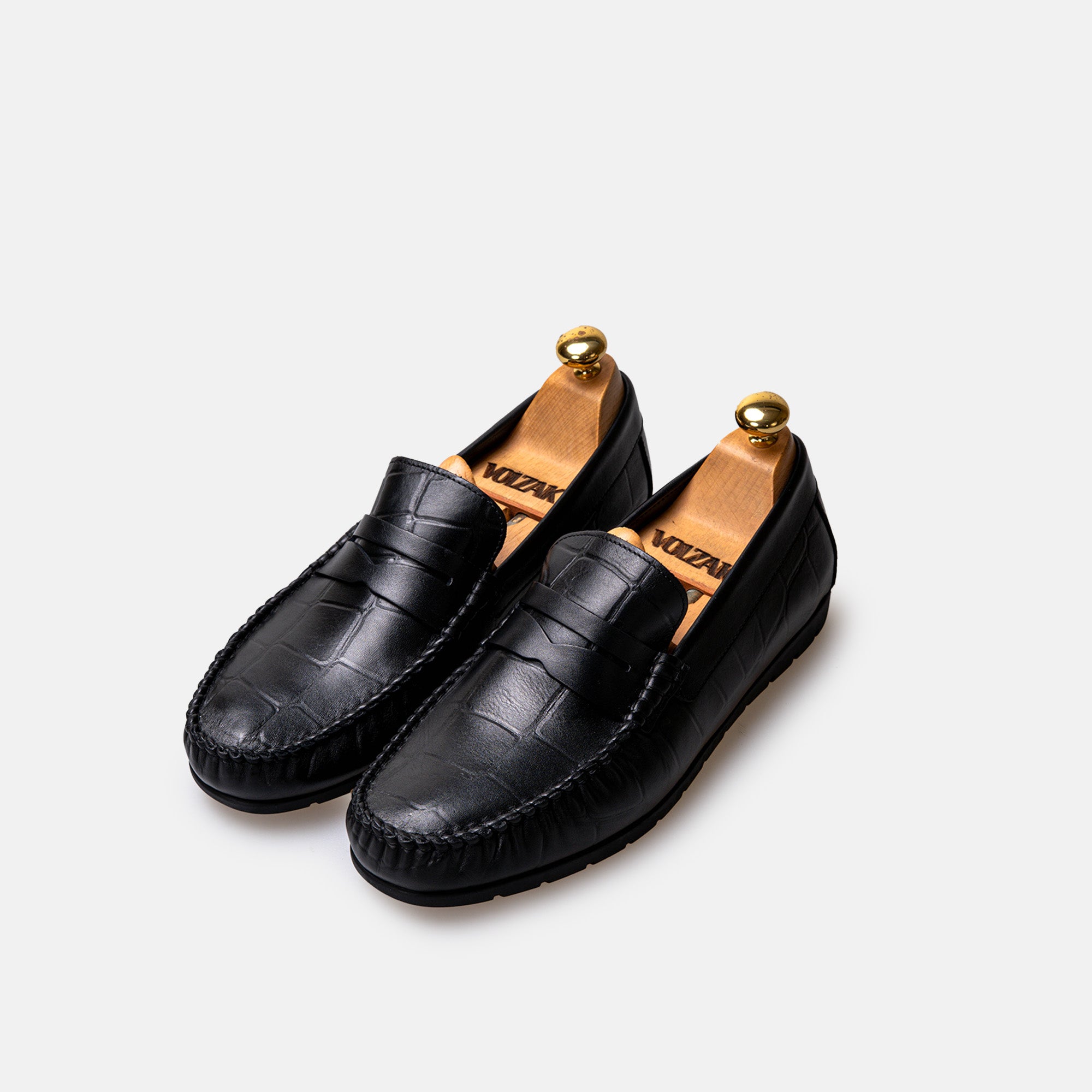 Volzak 048 Black Leather Moccasin