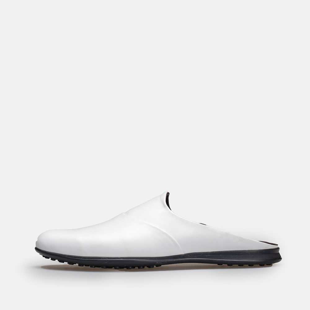Volzak 5402 White Leather Mule