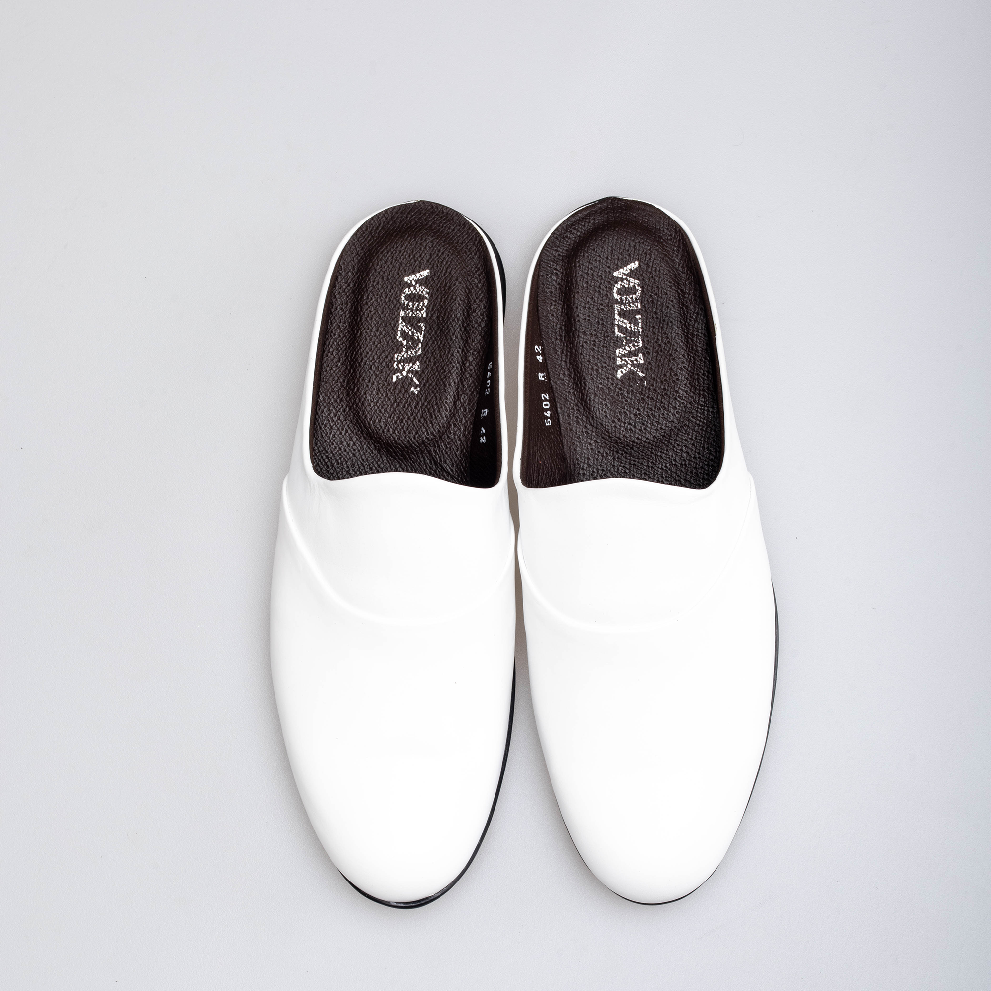 Volzak 5402 White Leather Mule