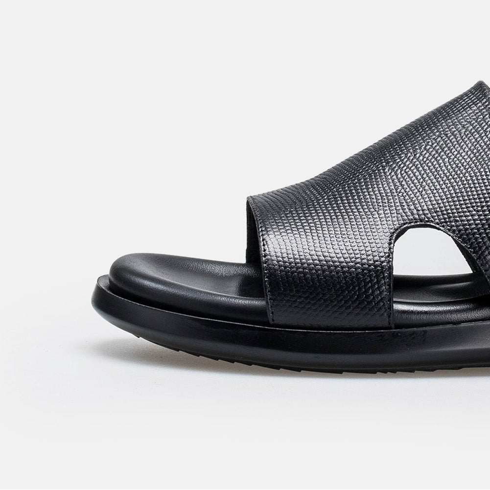 Volzak 5408 Black Leather Sandal