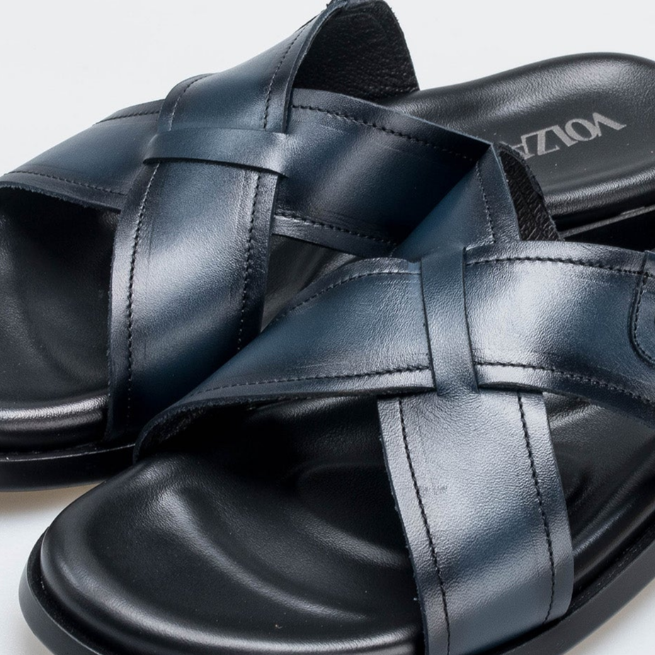 Volzak 5411 Leather Sandal Blue