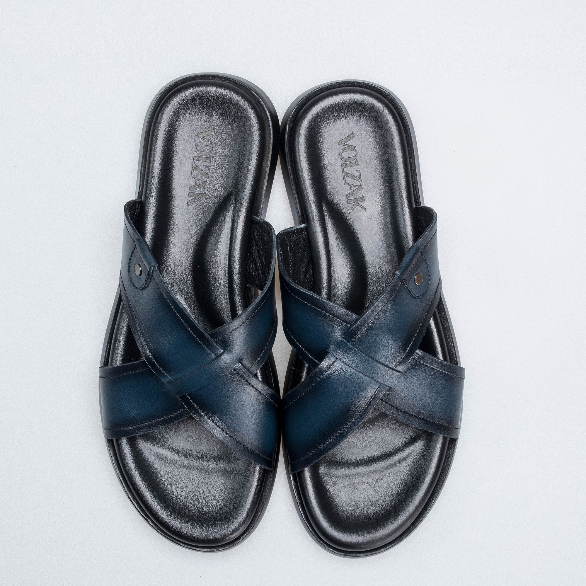 Volzak 5411 Leather Sandal Blue