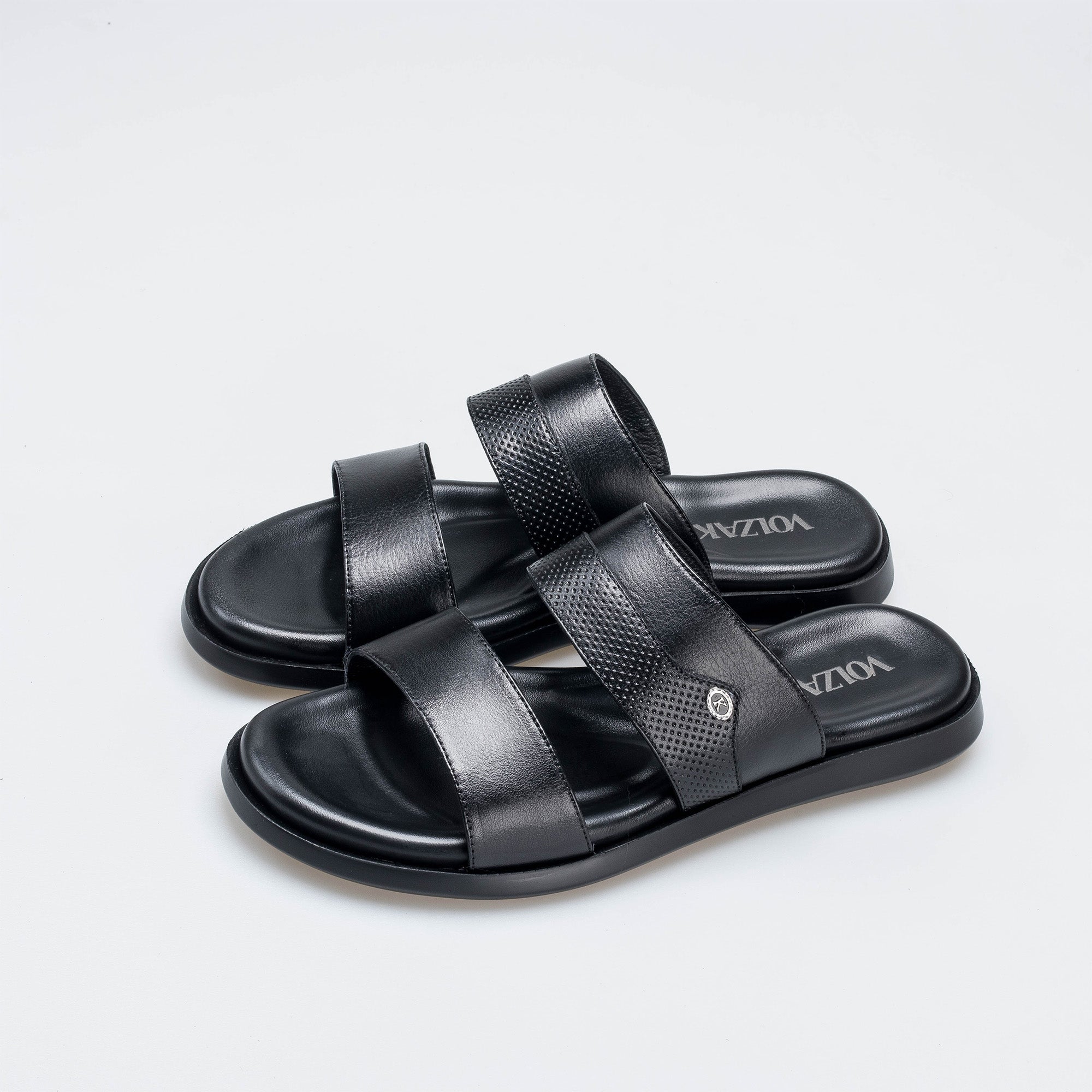 Volzak 5410 Black Leather Sandal