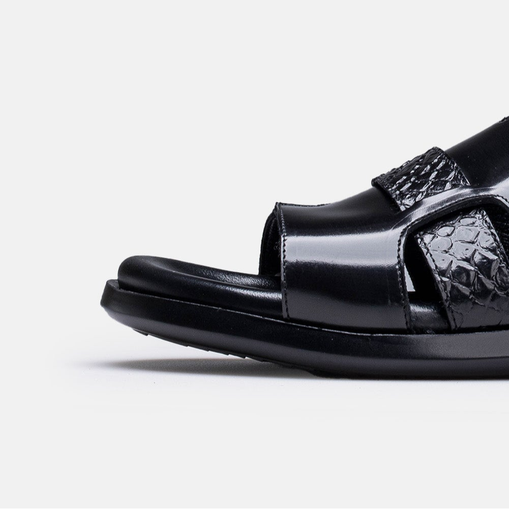 Volzak 5414 Black Demaskable Leather Sandal