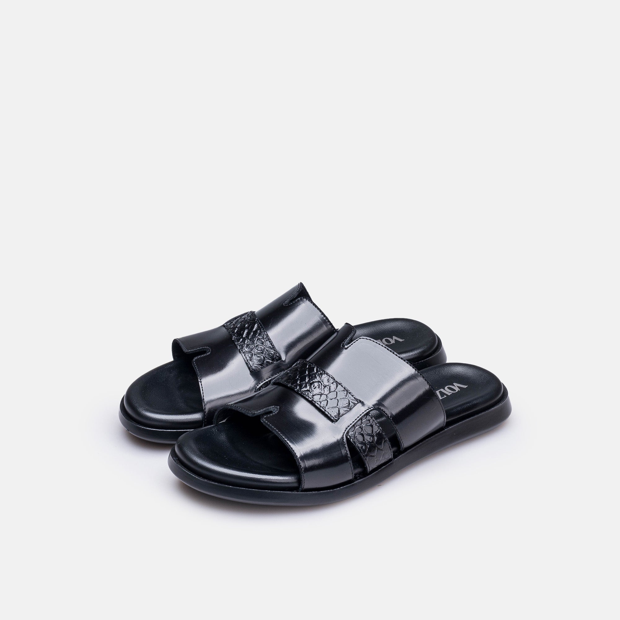 Volzak 5414 Black Demaskable Leather Sandal