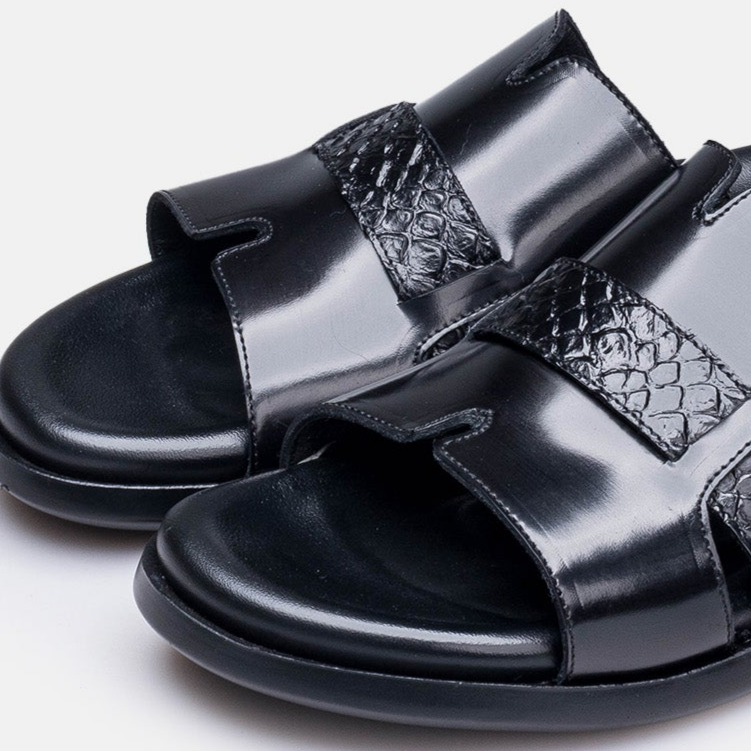 Volzak 5414 Black Demaskable Leather Sandal