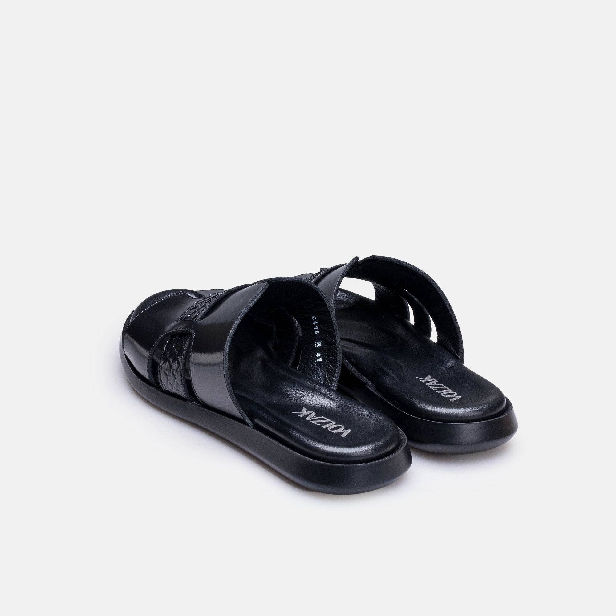 Volzak 5414 Black Demaskable Leather Sandal