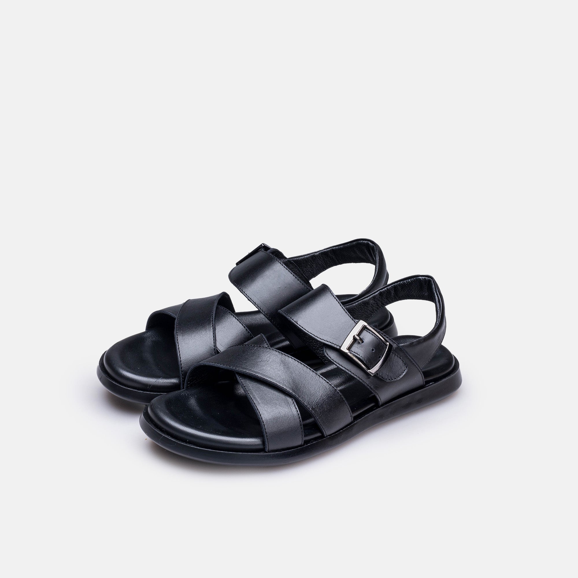 Volzak 5415 Black Leather Sandal