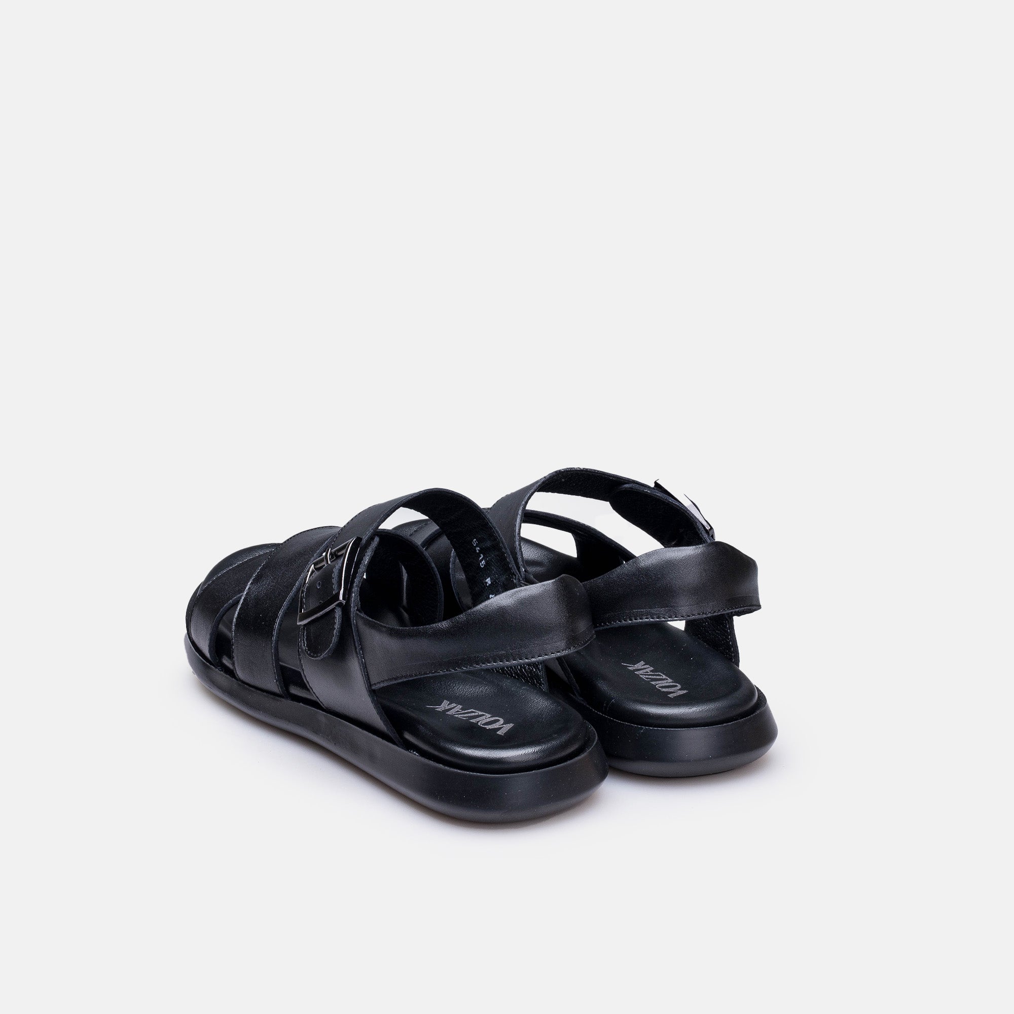 Volzak 5415 Black Leather Sandal