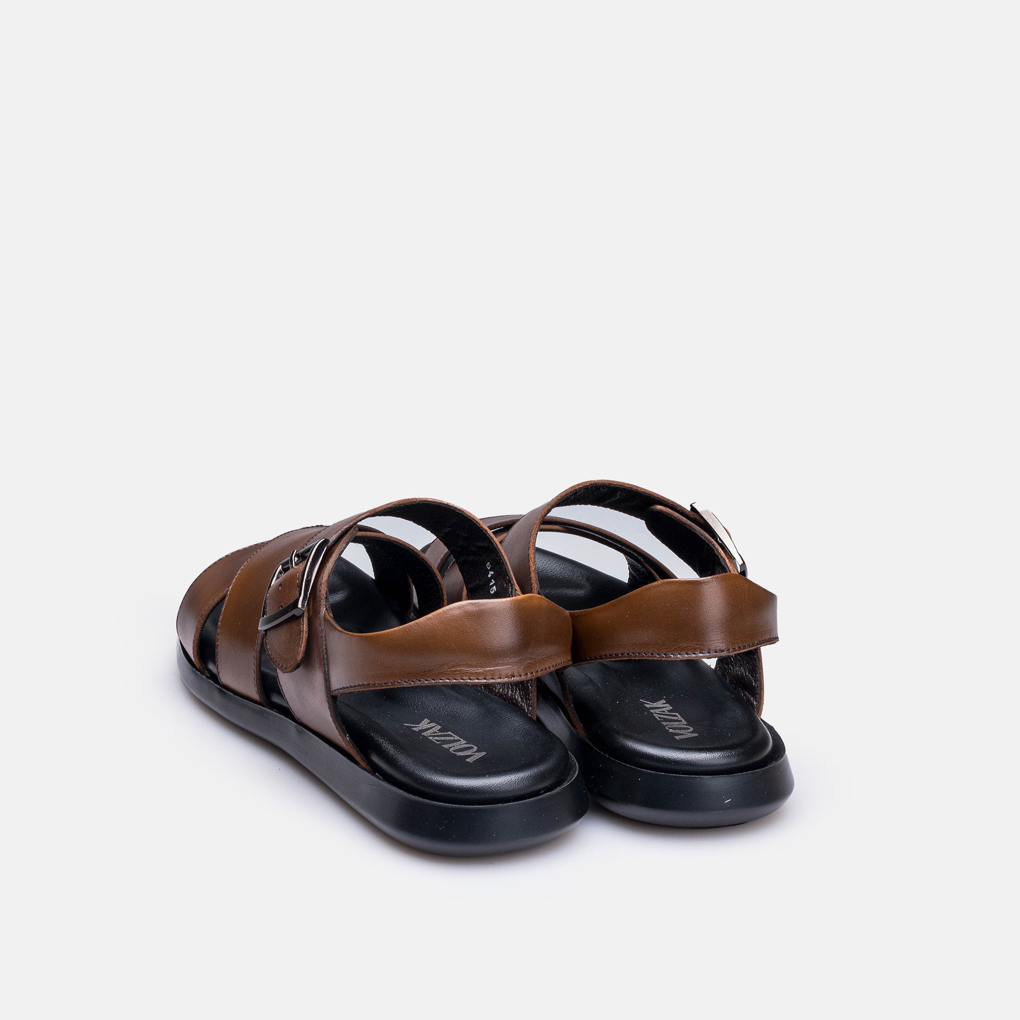 Volzak 5415 Sandale en cuir Marron Vintage