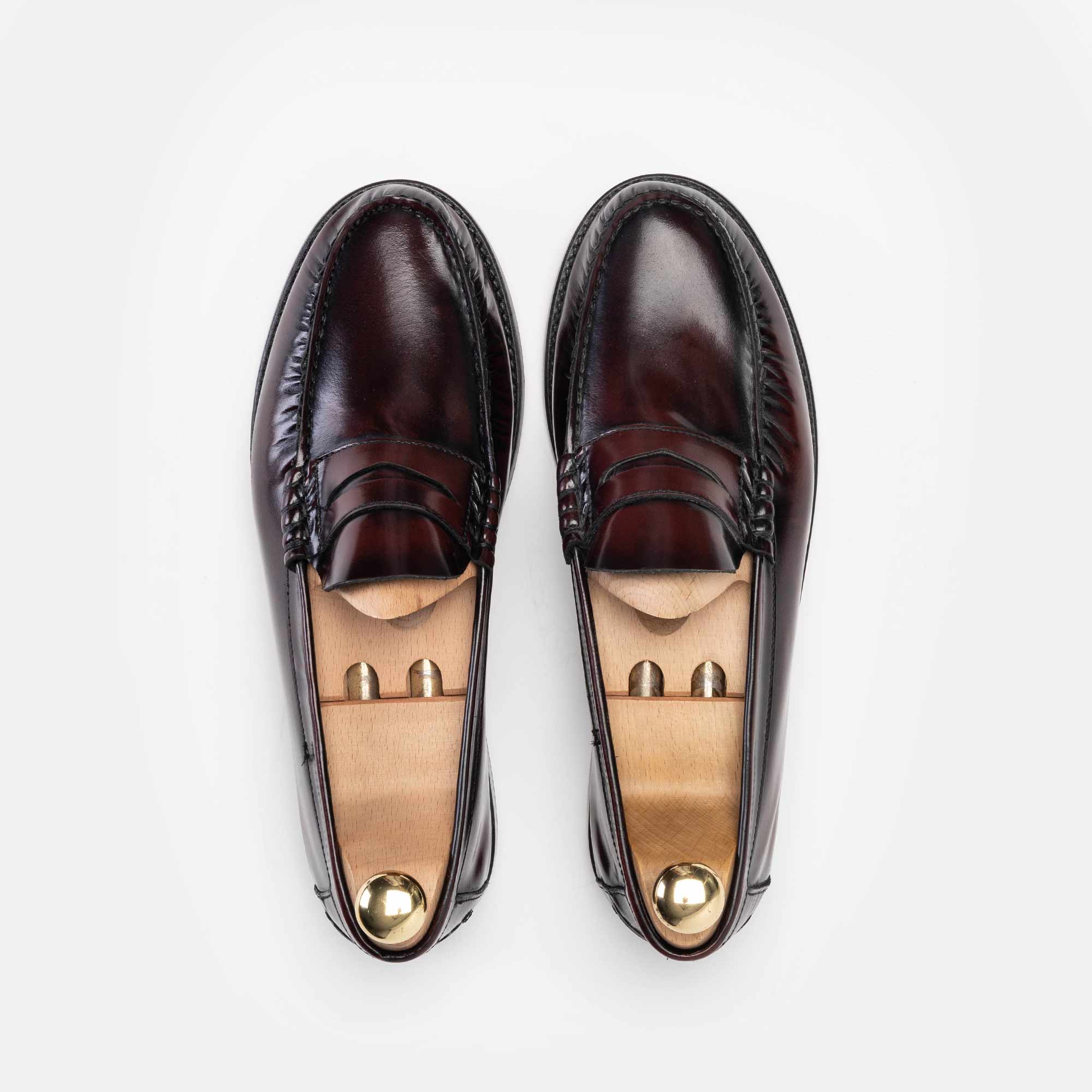 Volzak 315 Mocassin penny en cuir démasquable Bordeaux