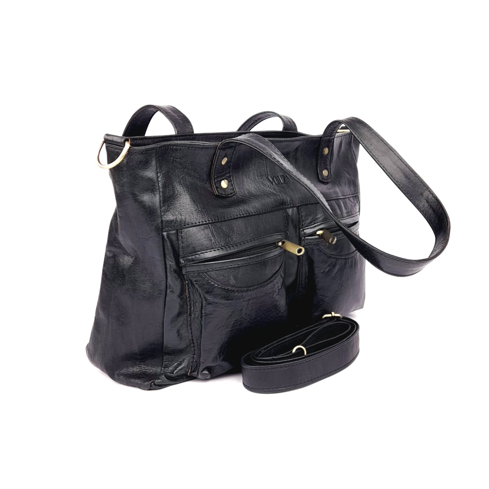 A74 Women's Bag in Black traditional Leather