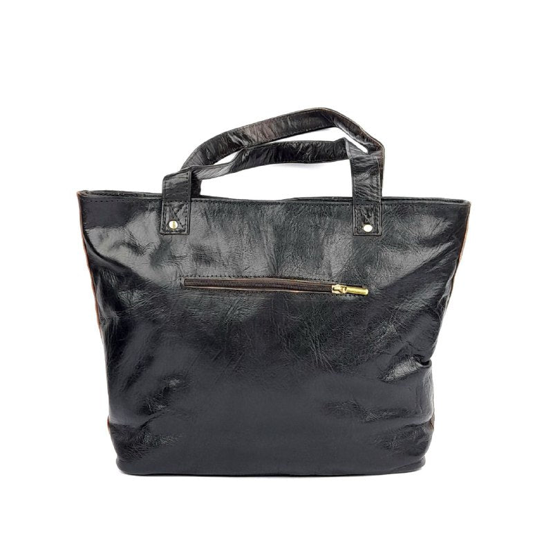 D34 Black traditional Leather Handbag