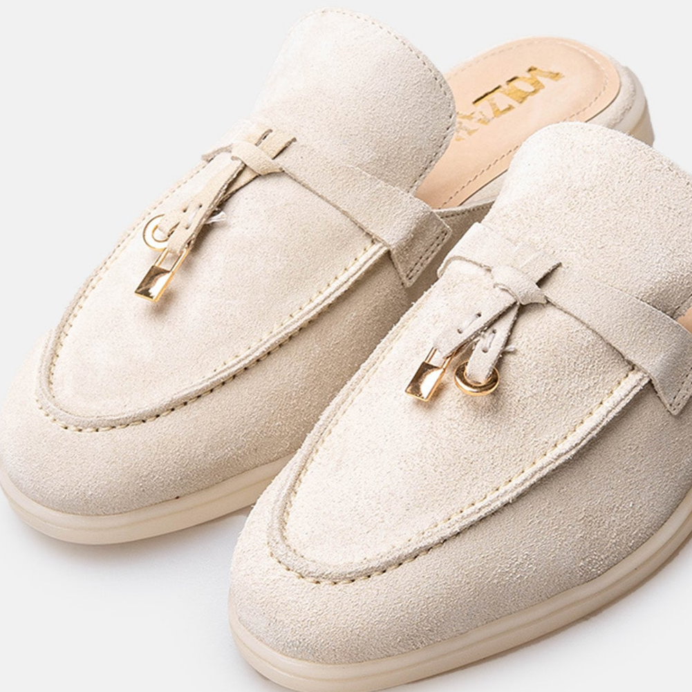 Volzak 0777 Off-White Suede Mule
