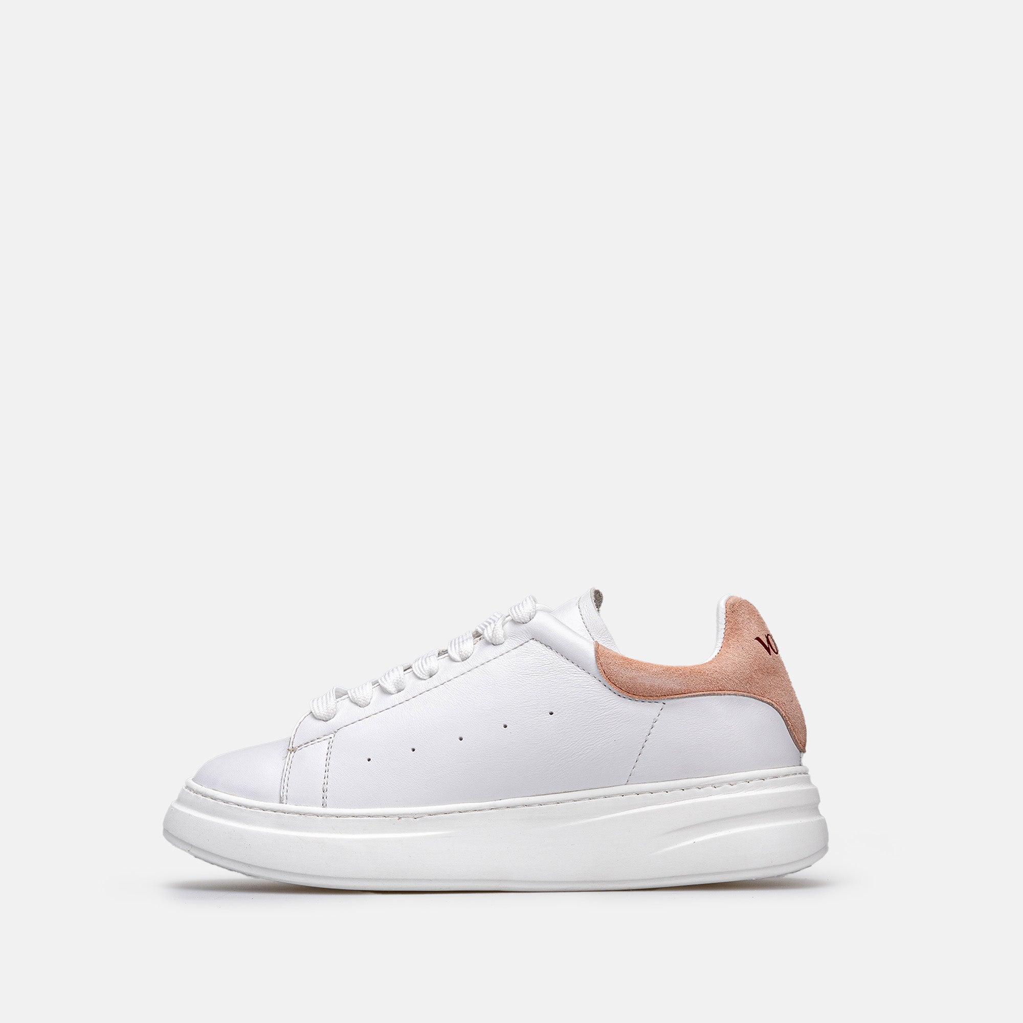 Volzak 3001 Basket en cuir Blanc pêche clair