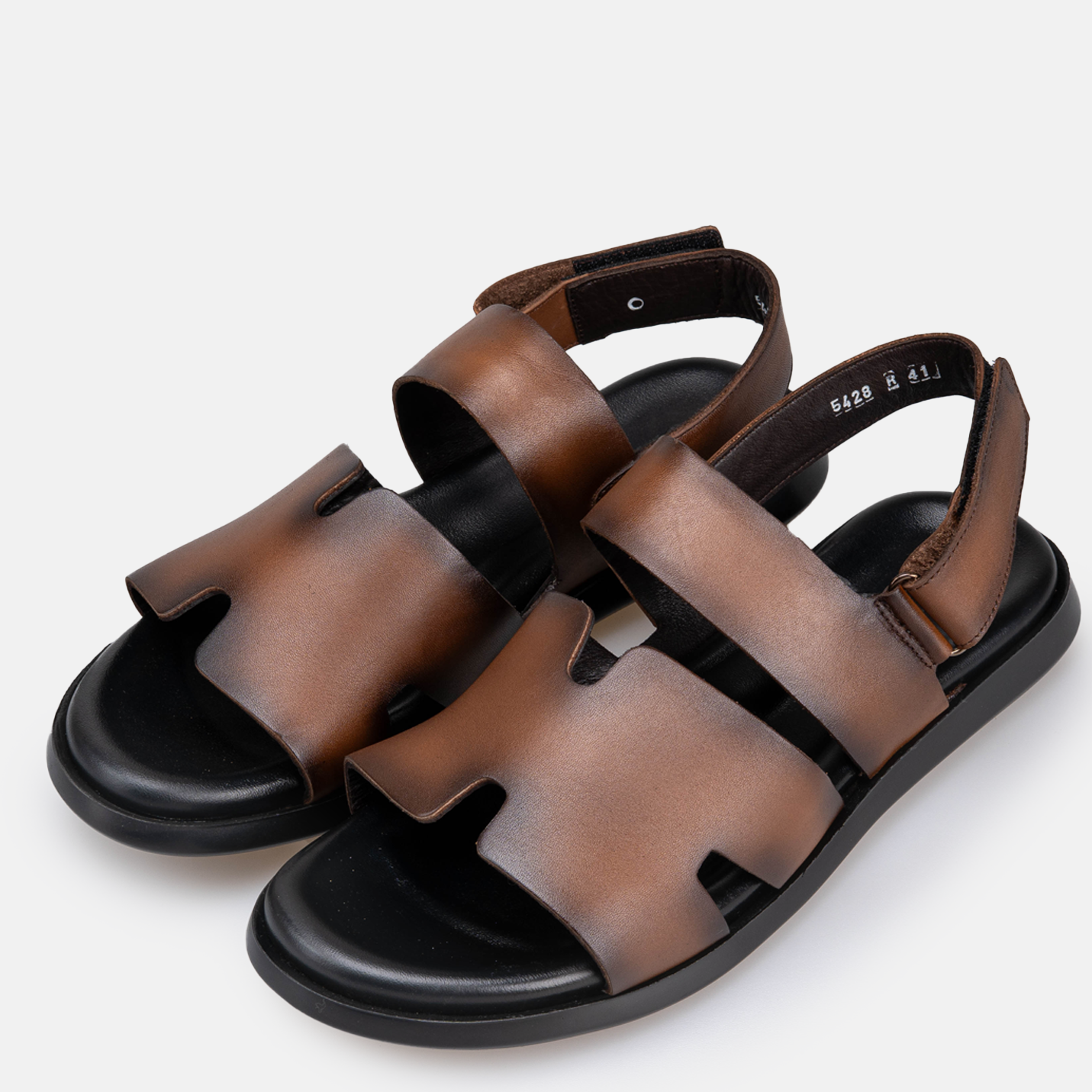 Volzak 5428 Sandale en cuir Marron Vintage