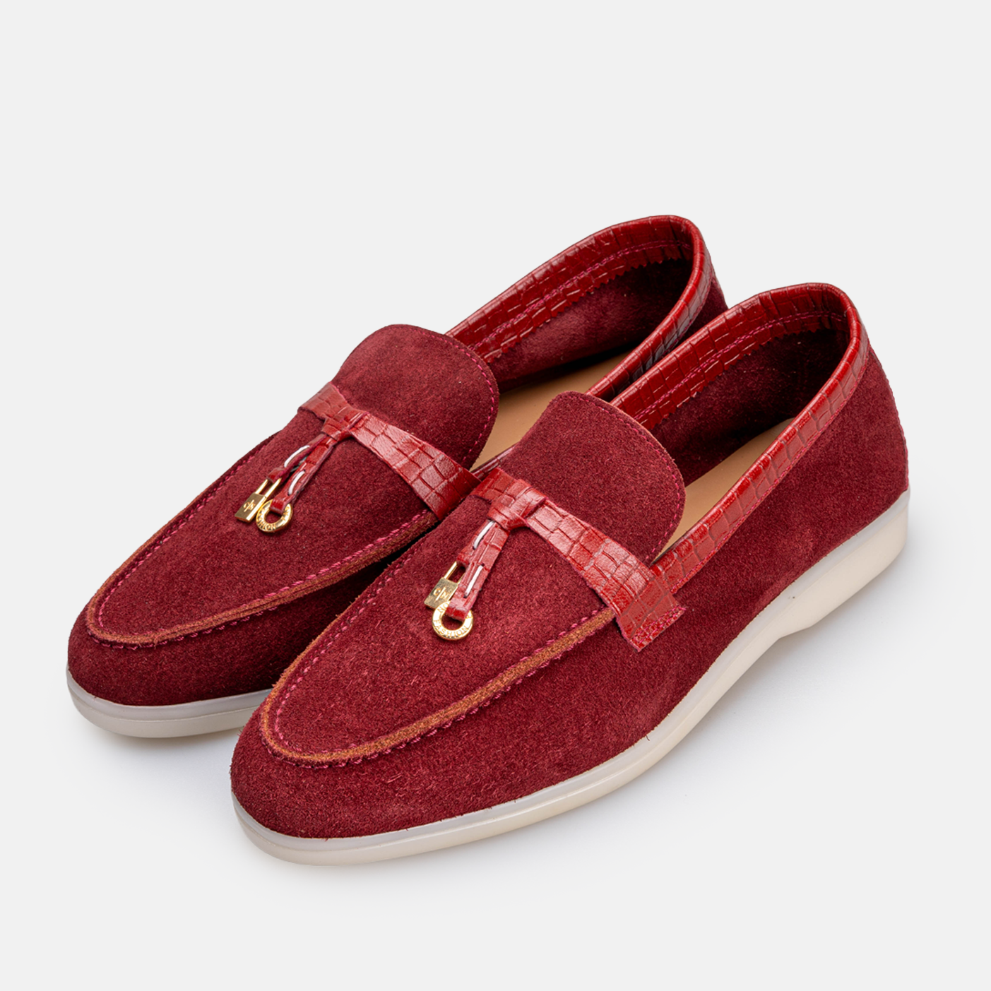 Volzak 32 s mocassin en daim Bordeaux