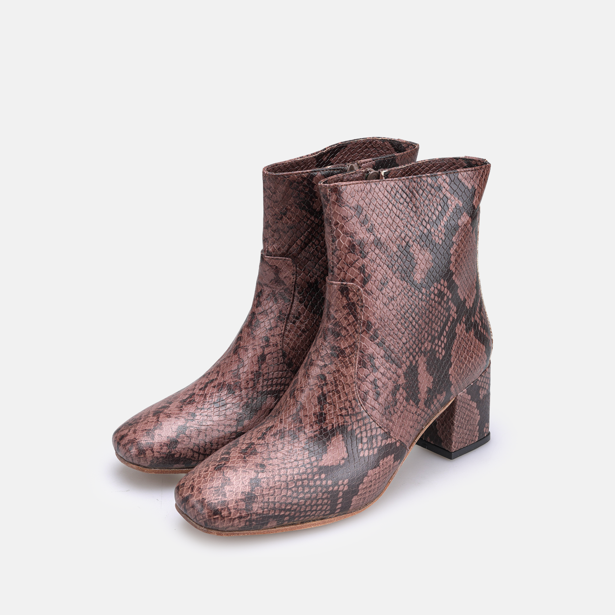 Volzak 4023 Bottine en cuir Marron Serpent