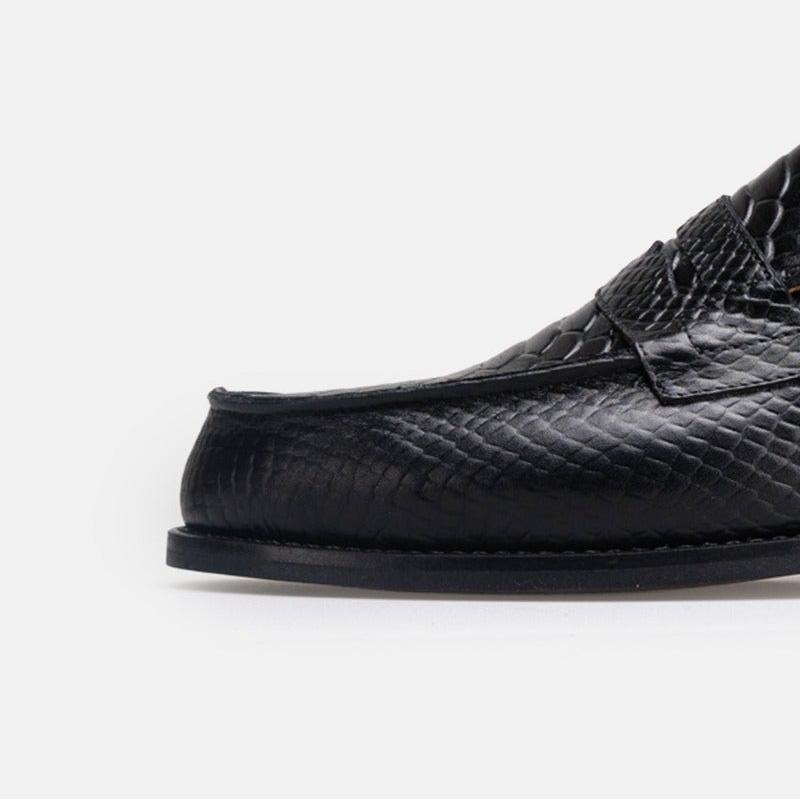 Volzak 5533 chaussure en cuir Noir Croco