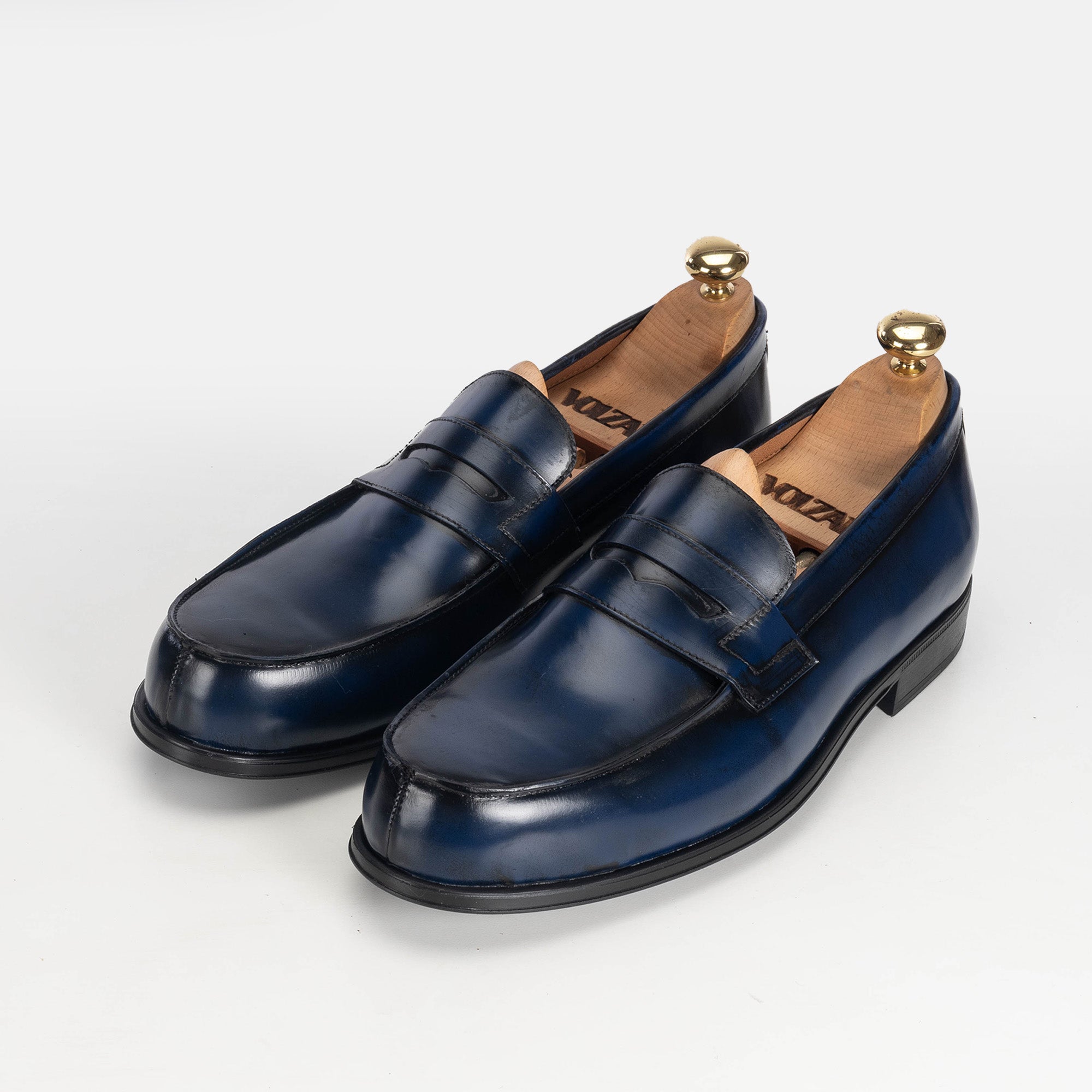 Volzak 5157 mocassin en cuir démasquable bleu