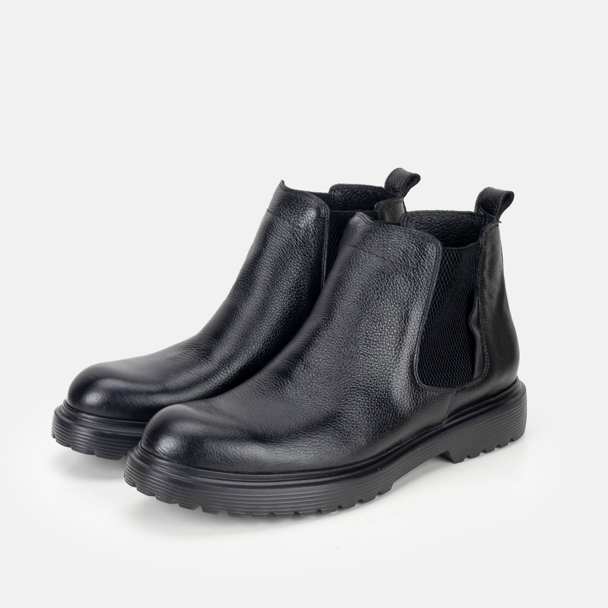 Volzak 5315 Black Grained Leather Ankle Boot