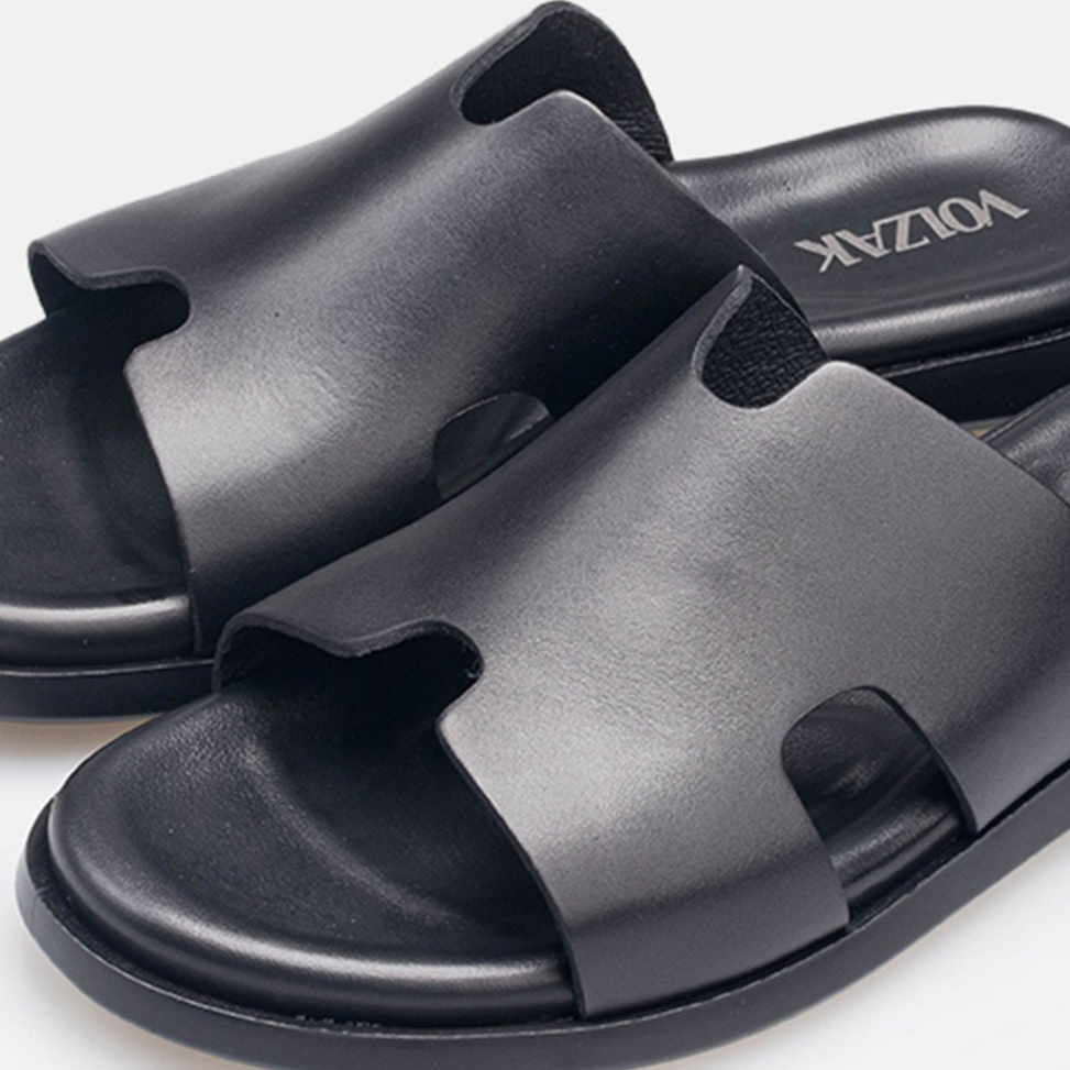Volzak 5405 Black Leather Sandal